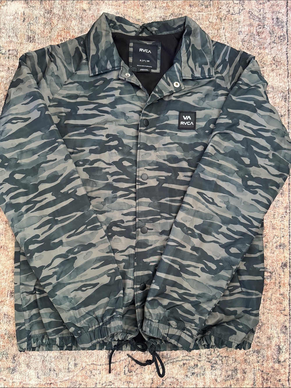 RVCA Men’s Green Camo Windbreaker Jacket